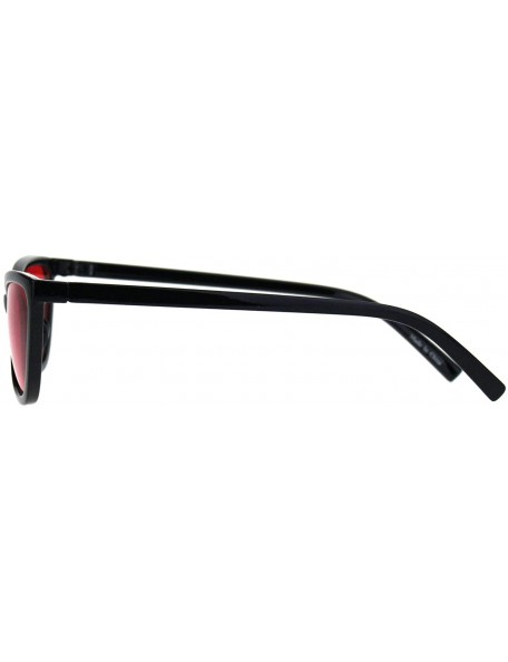 Cat Eye Womens Mod Thin Plastic Cat Eye Retro Sunglasses - Black Red - C718IINEZW5 $9.18