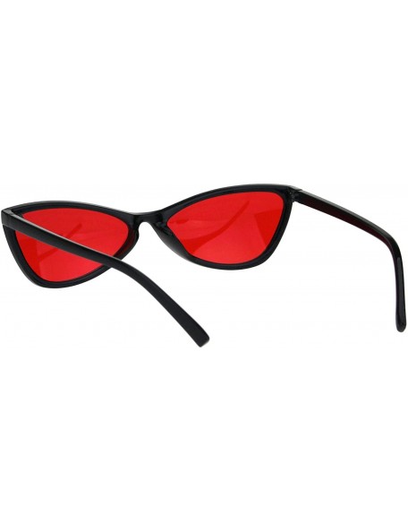 Cat Eye Womens Mod Thin Plastic Cat Eye Retro Sunglasses - Black Red - C718IINEZW5 $9.18