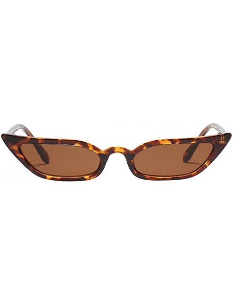 Sport Fashion Women Glasses Vintage Cat Eye Sunglasses Ladies Small Frame UV400 Eyewear - Brown - CX196HESXD5 $7.17
