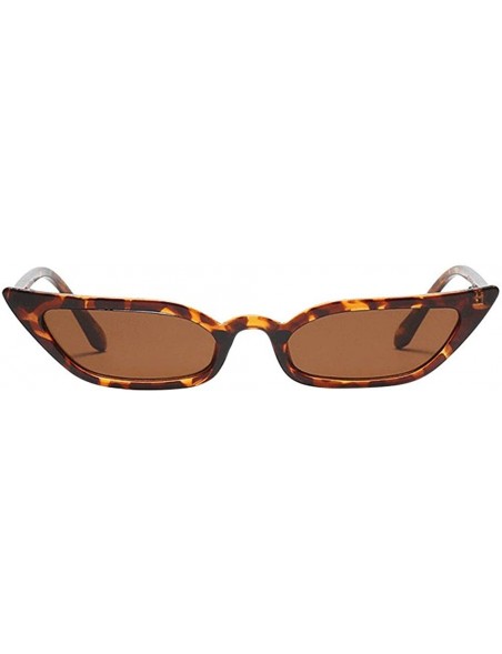 Sport Fashion Women Glasses Vintage Cat Eye Sunglasses Ladies Small Frame UV400 Eyewear - Brown - CX196HESXD5 $7.17