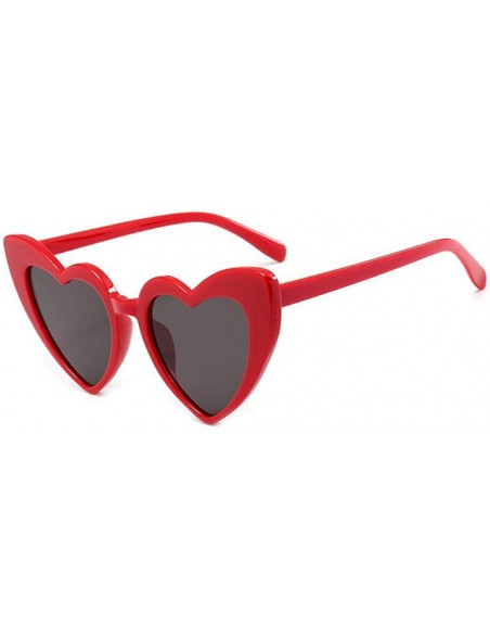 Aviator Heart Sunglasses Women Brand Designer Cat Eye Sun Glasses Retro Love Bgray - Rgray - C218YZX87K4 $10.39