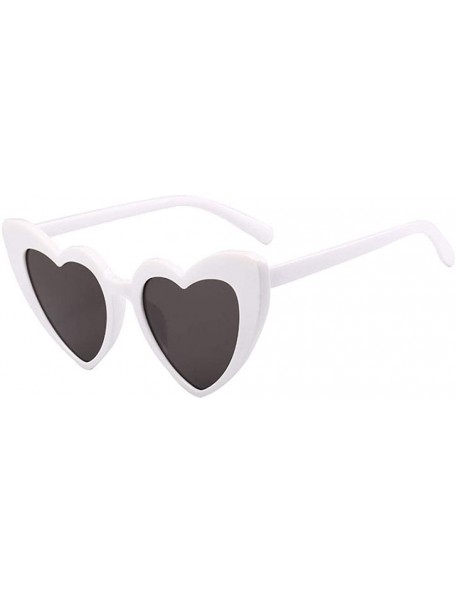 Aviator Heart Sunglasses Women Brand Designer Cat Eye Sun Glasses Retro Love Bgray - Rgray - C218YZX87K4 $10.39