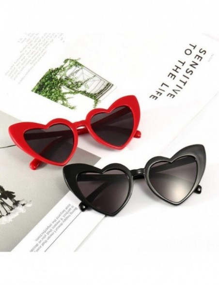 Aviator Heart Sunglasses Women Brand Designer Cat Eye Sun Glasses Retro Love Bgray - Rgray - C218YZX87K4 $10.39