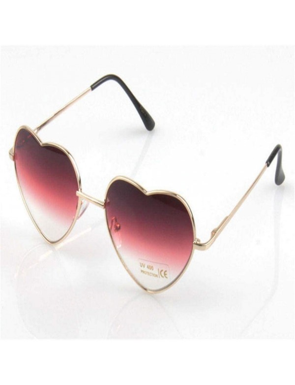 Aviator Fashion Heart Shaped Sunglasses Women Brand Designer Lady Metal Reflective C5 - C2 - CR18YQUHTXN $8.51