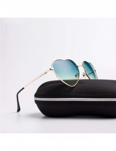 Aviator Fashion Heart Shaped Sunglasses Women Brand Designer Lady Metal Reflective C5 - C2 - CR18YQUHTXN $8.51