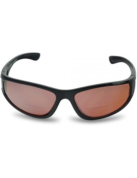 Shield Driving Bifocal Polycarbonate Reading Sunglasses - Shiny Black - Amber - CH1972DIDE8 $15.87