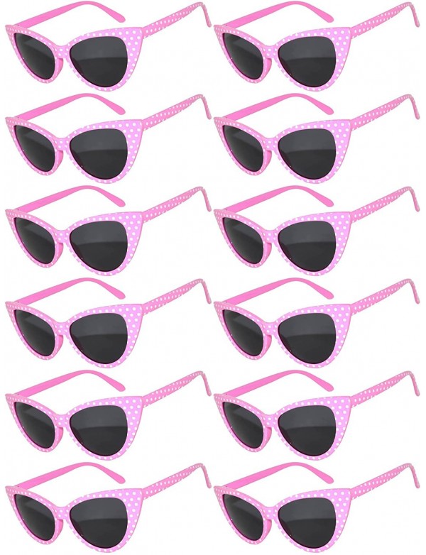 Cat Eye Retro Women's Cat Eye Vintage Sunglasses Smoke Lens 12 PCS wholesale - Cat_eye_12p_smoke_pink_dots_wh - CH185UTWQD3 $...
