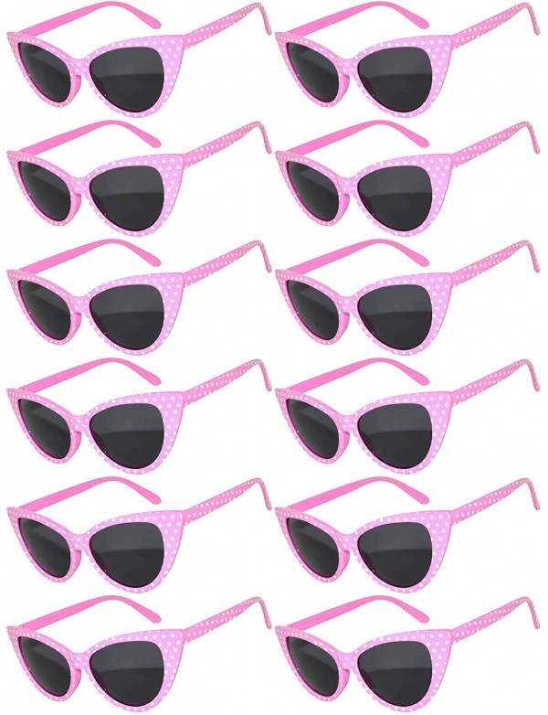 Cat Eye Retro Women's Cat Eye Vintage Sunglasses Smoke Lens 12 PCS wholesale - Cat_eye_12p_smoke_pink_dots_wh - CH185UTWQD3 $...