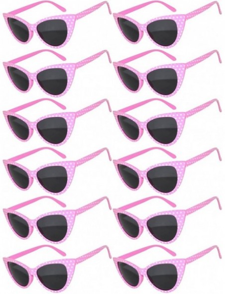 Cat Eye Retro Women's Cat Eye Vintage Sunglasses Smoke Lens 12 PCS wholesale - Cat_eye_12p_smoke_pink_dots_wh - CH185UTWQD3 $...
