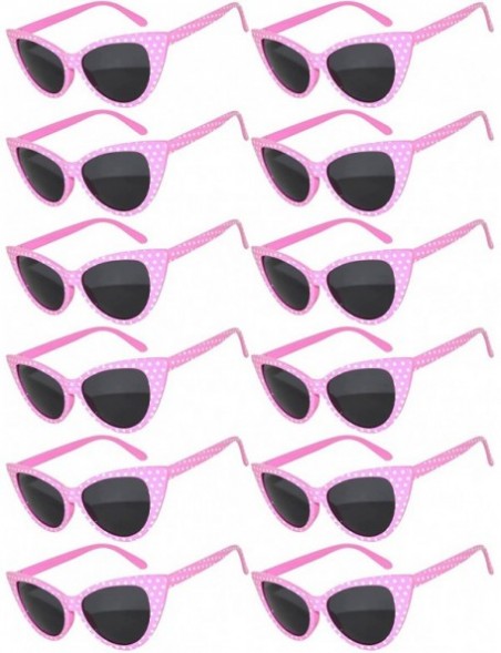Cat Eye Retro Women's Cat Eye Vintage Sunglasses Smoke Lens 12 PCS wholesale - Cat_eye_12p_smoke_pink_dots_wh - CH185UTWQD3 $...