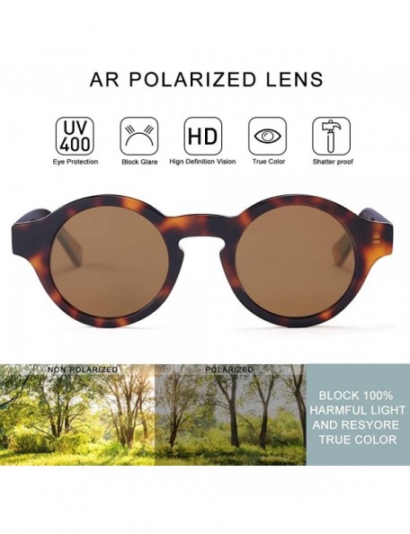 Round Retro Sunglasses For Women Men - Vintage Polarized Acetate Sun Glasses With Small Round Classic Designer Style - CD1966...