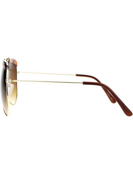 Butterfly Retro Plastic Eyebrow Oversize Octagonal Pilot Sunglasses - Gold Tortoise - C412FX2J2MX $13.91