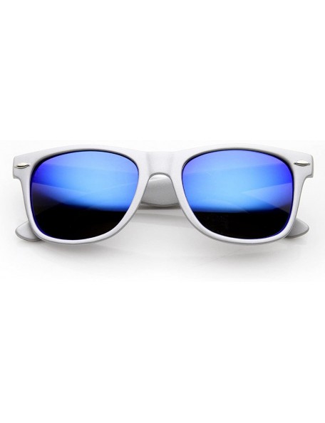 Wayfarer Classic Horn Rimmed Sunglasses with Flash Mirro Lens - Silver Ice - C111XOOBBYF $9.64