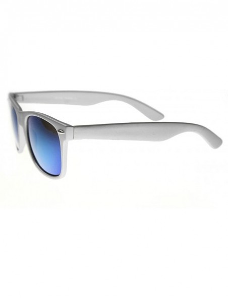 Wayfarer Classic Horn Rimmed Sunglasses with Flash Mirro Lens - Silver Ice - C111XOOBBYF $9.64