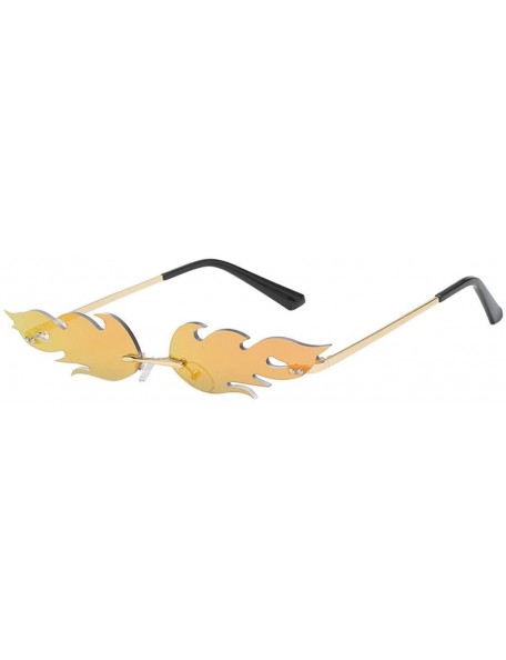 Rectangular Personality Rimless Sunglasses for Men Women UV Protection Stylish Eyewear Sun Glasses - D - CY18X8NDN0S $7.31