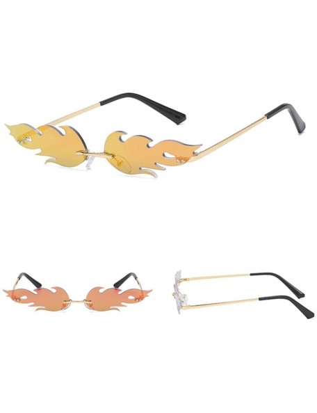 Rectangular Personality Rimless Sunglasses for Men Women UV Protection Stylish Eyewear Sun Glasses - D - CY18X8NDN0S $7.31