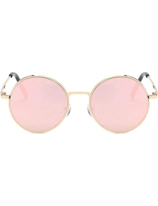 Rimless Sunglasses - Women Classic Round Semi-Rimless Polarized Unisex Glasses - E - CP189SHN0ZG $9.38