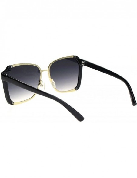 Butterfly Womens Futuristic Flat Lens Designer Fashion Butterfly Sunglasses - Black Gold Gradient Black - CJ18O9NMSY9 $11.63