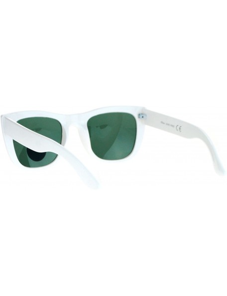 Square Impact Resistant Glass Lens Sunglasses Womens Fashion Square Frame - White - CB1890AXEMO $12.25