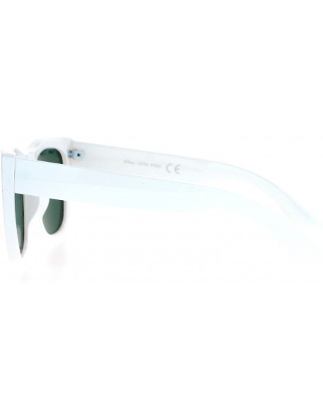 Square Impact Resistant Glass Lens Sunglasses Womens Fashion Square Frame - White - CB1890AXEMO $12.25