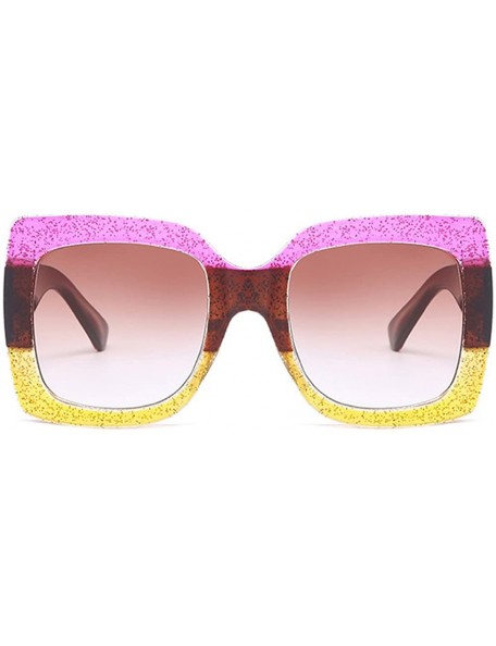 Rimless Oversized Square Sunglasses Women Multi Tinted Frame Fashion Eyewear - C2 - CK18CO2LW0G $12.30