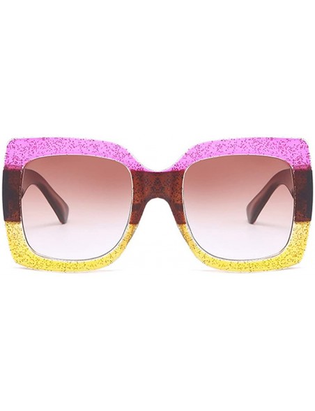 Rimless Oversized Square Sunglasses Women Multi Tinted Frame Fashion Eyewear - C2 - CK18CO2LW0G $12.30