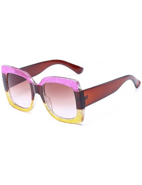 Rimless Oversized Square Sunglasses Women Multi Tinted Frame Fashion Eyewear - C2 - CK18CO2LW0G $12.30