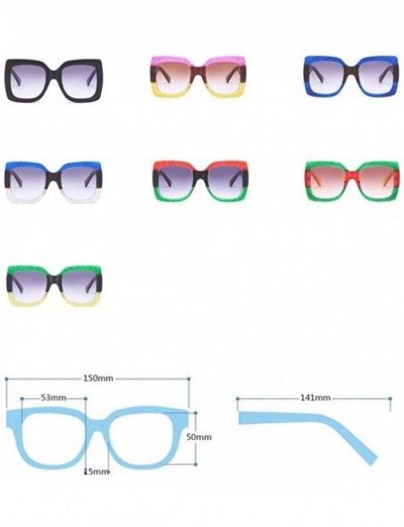 Rimless Oversized Square Sunglasses Women Multi Tinted Frame Fashion Eyewear - C2 - CK18CO2LW0G $12.30