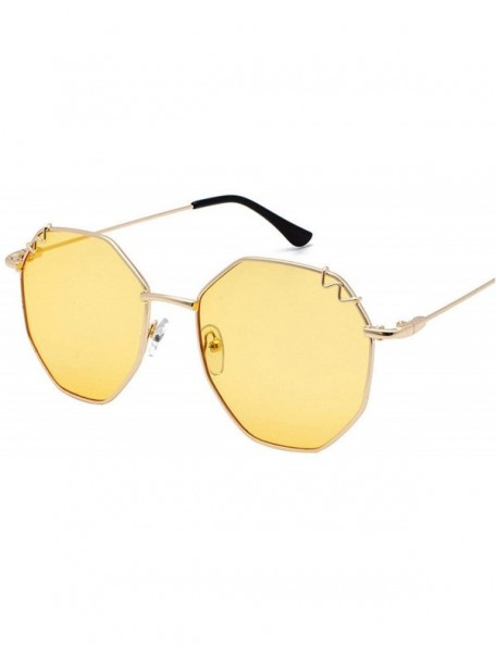 Sport 2019 Women Metal Sunglasses Brand Designer Eyeglasses Men Vintage Shopping Street Beat UV400 - Goldyellow - CK18W77YLLL...