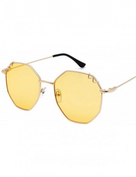 Sport 2019 Women Metal Sunglasses Brand Designer Eyeglasses Men Vintage Shopping Street Beat UV400 - Goldyellow - CK18W77YLLL...