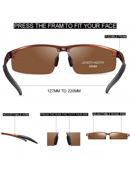 Sport Polarized Sunglasses for Mens Womens - Anti Glare UV400 Metal Driving Fashion Sports Fishing Sunglasses - CH18EO2E8NO $...