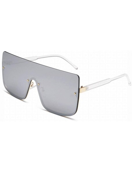 Oversized Big Frame Sunglasses - Half Frame - Men'S And Women'S Sunglasses - Connected Glasses - Style 4 - CV18UGKL3RH $33.38