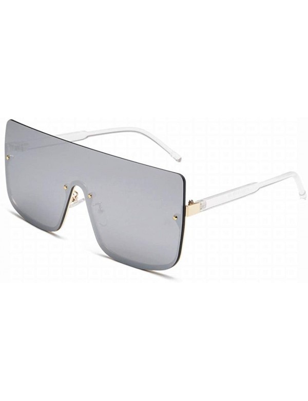 Oversized Big Frame Sunglasses - Half Frame - Men'S And Women'S Sunglasses - Connected Glasses - Style 4 - CV18UGKL3RH $18.29