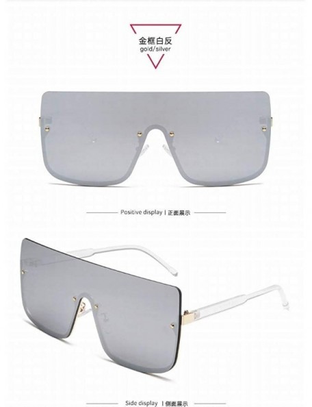 Oversized Big Frame Sunglasses - Half Frame - Men'S And Women'S Sunglasses - Connected Glasses - Style 4 - CV18UGKL3RH $18.29