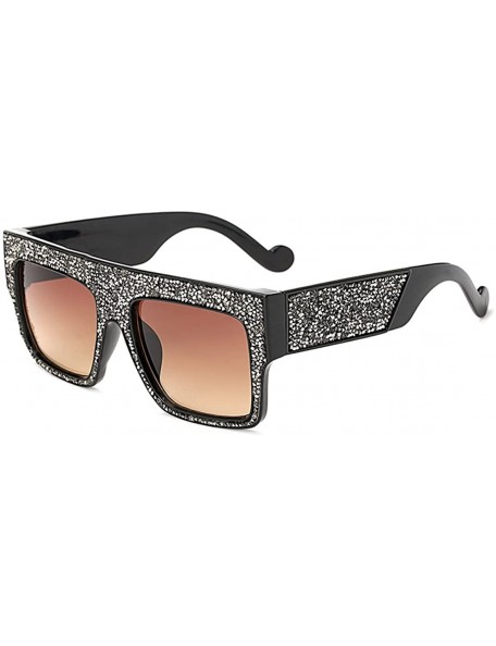 Goggle Womens Fashion Trendy Oversized Sunglasses Metal Hollow Cut Out - Silver Brown - CL18DW0SZ2D $13.34
