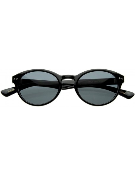 Round Premium Small P-3 Frame Key Hole Round Sunglasses (Black/Smoke) - C0116RGI40V $13.49