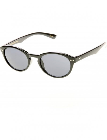 Round Premium Small P-3 Frame Key Hole Round Sunglasses (Black/Smoke) - C0116RGI40V $13.49