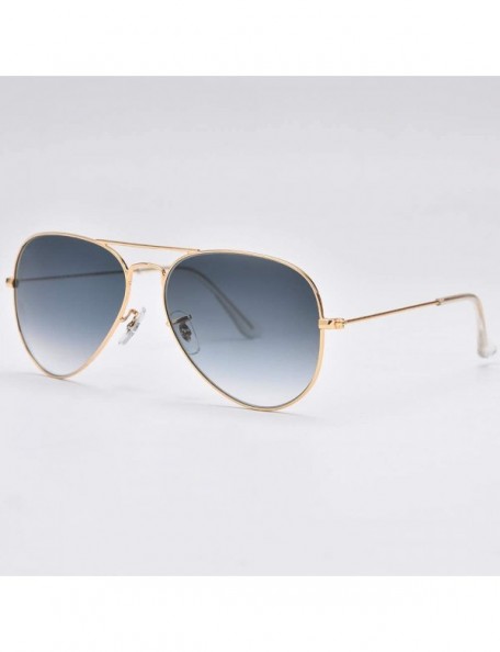 Aviator aviator sunglasses for men women crystal glass lens mirrored glasses 100% UV400 protection - Gradient Grey - CD18SL6O...