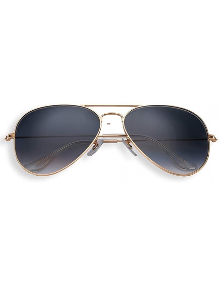 Aviator aviator sunglasses for men women crystal glass lens mirrored glasses 100% UV400 protection - Gradient Grey - CD18SL6O...