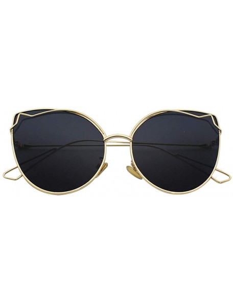 Cat Eye Women Vintage Cat Eye Sunglasses UV400 Metal Frame Sunglasses Eyewear - Black-gold - CQ19749UA3X $23.97