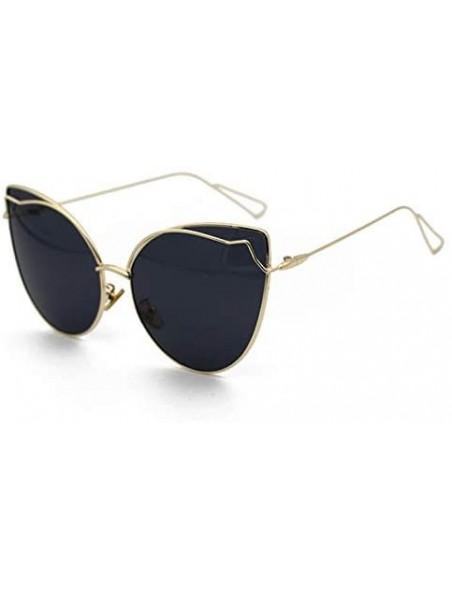 Cat Eye Women Vintage Cat Eye Sunglasses UV400 Metal Frame Sunglasses Eyewear - Black-gold - CQ19749UA3X $14.19