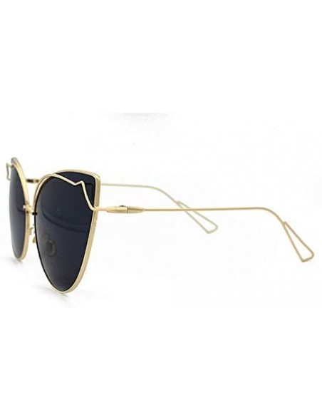 Cat Eye Women Vintage Cat Eye Sunglasses UV400 Metal Frame Sunglasses Eyewear - Black-gold - CQ19749UA3X $14.19