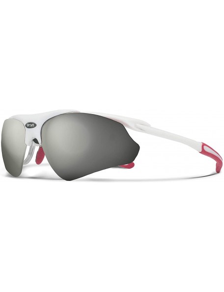 Sport Delta Shiny White Road Cycling/Fishing Sunglasses with ZEISS P7020M Super Silver Mirrored Lenses - CD18KN9ST39 $21.13
