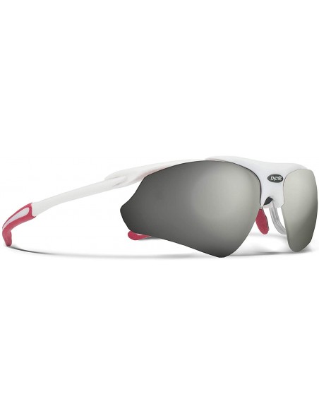 Sport Delta Shiny White Road Cycling/Fishing Sunglasses with ZEISS P7020M Super Silver Mirrored Lenses - CD18KN9ST39 $21.13