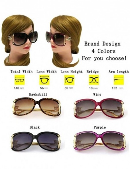 Oval Luxury Large Oval Style Women Sunglasses HD Vision with UV400 Protection - Brown and Leopard Frame - CE19285Q0KS $31.71