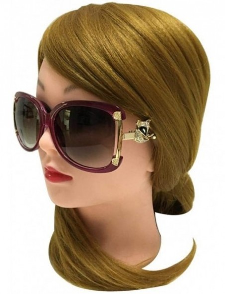 Oval Luxury Large Oval Style Women Sunglasses HD Vision with UV400 Protection - Brown and Leopard Frame - CE19285Q0KS $31.71