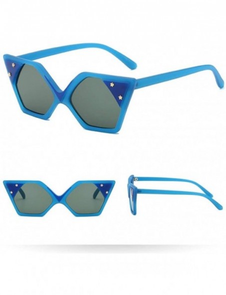 Goggle Sunglasses Retro Goggles Multicolor Eyeglasses Glasses Eyewear - Blue - CC18QND82ZN $11.63