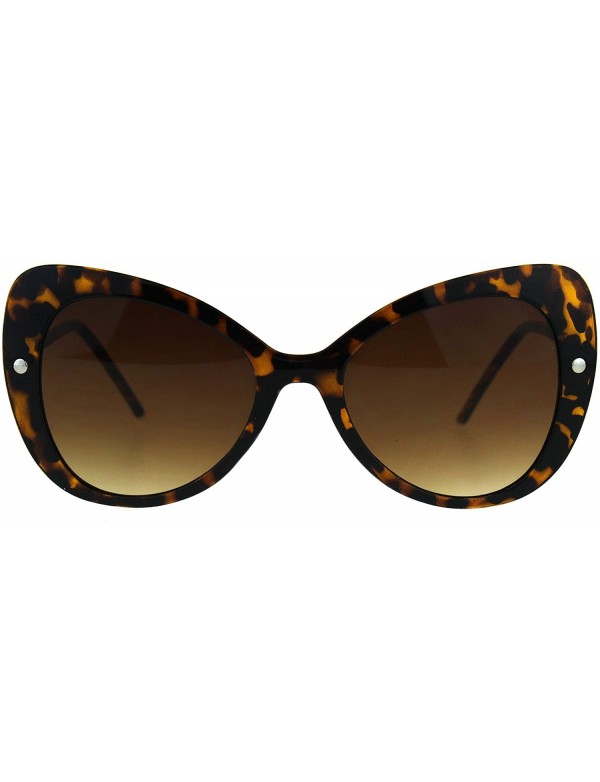 Butterfly Womens Butterfly Cateye Sunglasses Oversized Designer Style UV 400 - Tortoise (Brown) - CL180K4UHCW $8.62