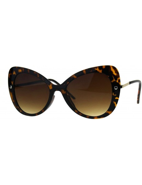 Butterfly Womens Butterfly Cateye Sunglasses Oversized Designer Style UV 400 - Tortoise (Brown) - CL180K4UHCW $8.62
