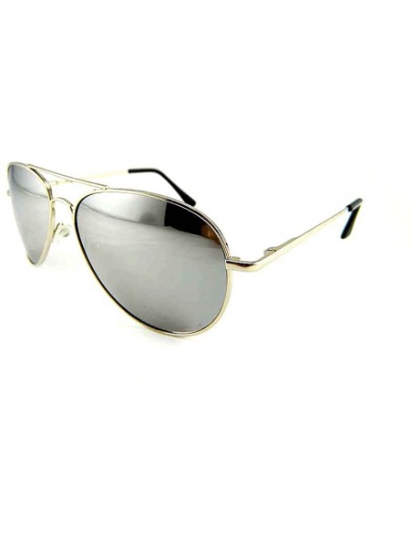 Aviator New Promotional Teardrop Metal Aviator Sunglasses - Mirror Lens - Chrome - C011EAJVHP5 $12.48